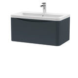 Modern Splash 800mm Soft Black 1 Drawer Wall Hung Vanity Unit With Basin