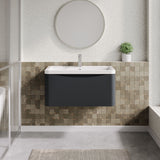 Modern Splash 800mm Soft Black 1 Drawer Wall Hung Vanity Unit With Basin