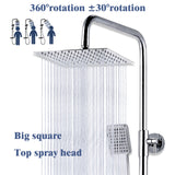 Modern Splash square silver shower set-H-09A