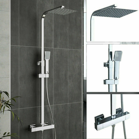 Modern Splash Chrome Thermostatic Shower Set-H-17