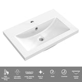 Modern Splash Wall Mounted Bathroom Vanity Unit With Artificial Stone Basin And 2 Soft Close Drawers Anthracite 600*385*520mm