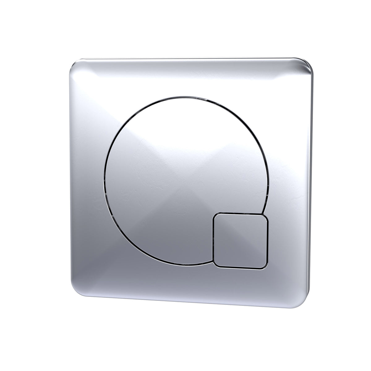 Modern Splash  Toilet Square Chrome Dual Flush Push Button