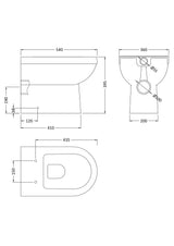 Modern Splash  Milo Round Back to Wall Toilet Pan