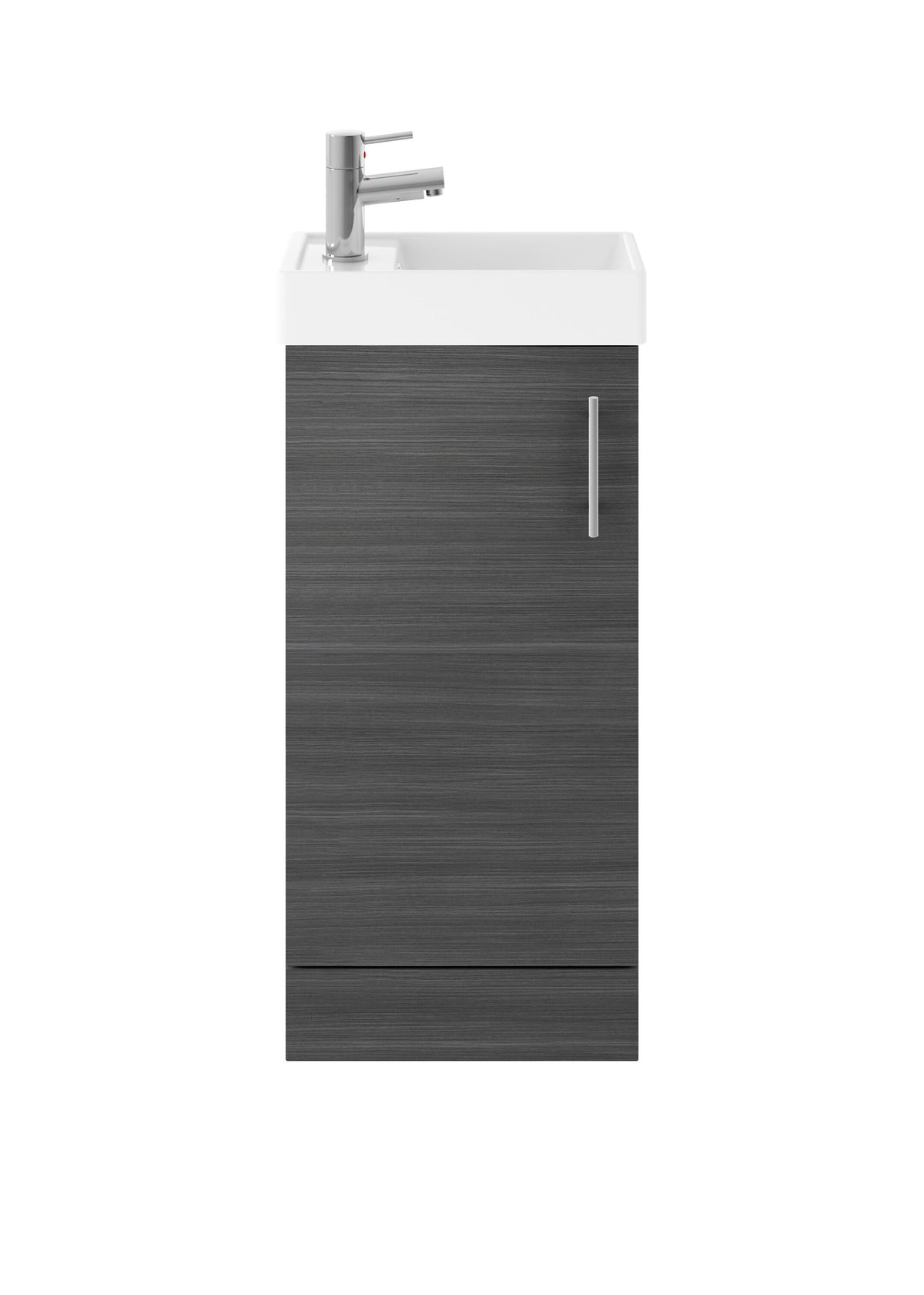 Modern Splash 400mm Anthracite Floor Standing 1 Door Compact Vanity Unit With 1 Tap Hole Basin