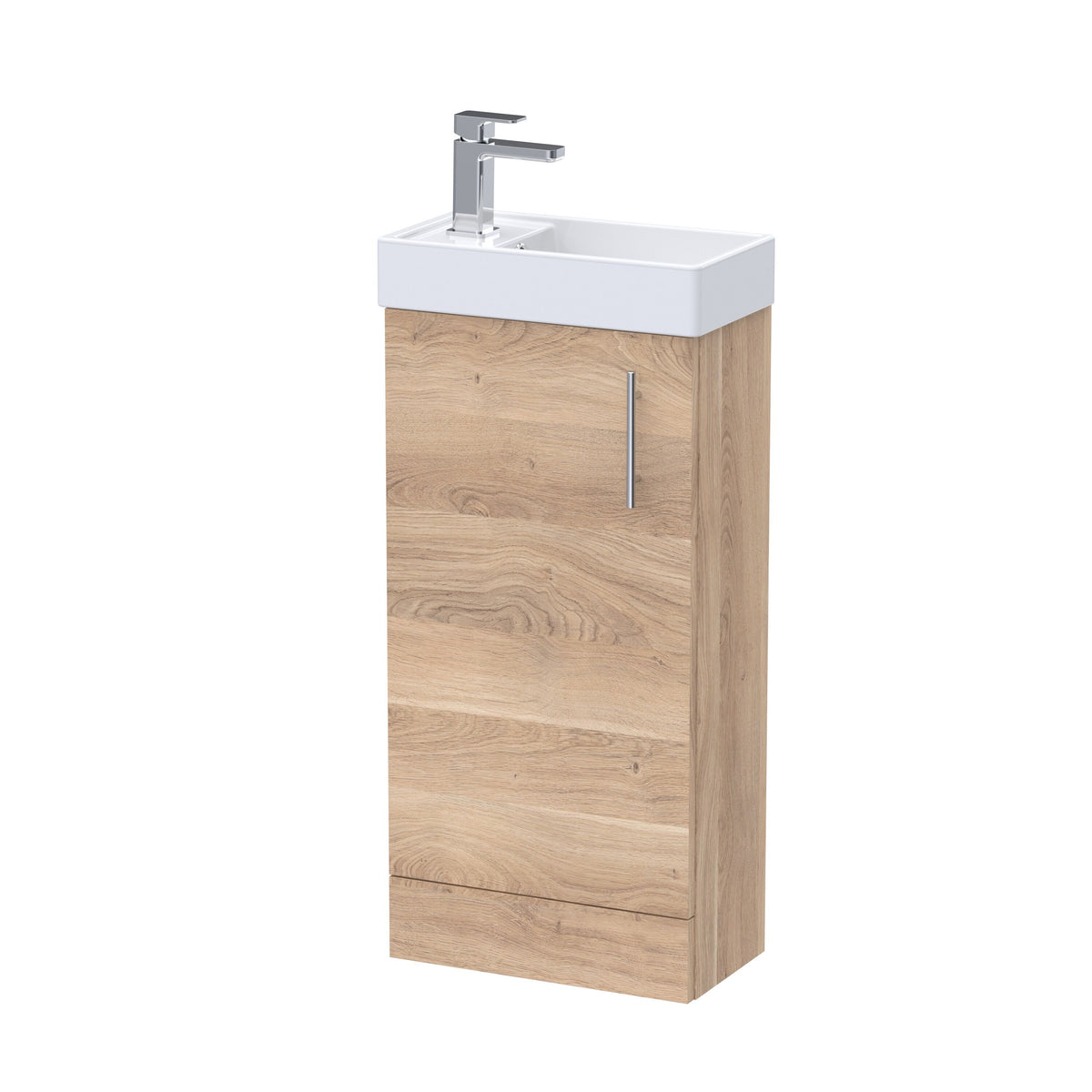 Modern Splash 400mm Bleached Oak Floor Standing Vanity Unit With Basin