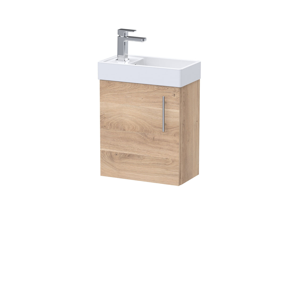 Modern Splash 400mm Bleached Oak Wall Hung Vanity Unit With Basin