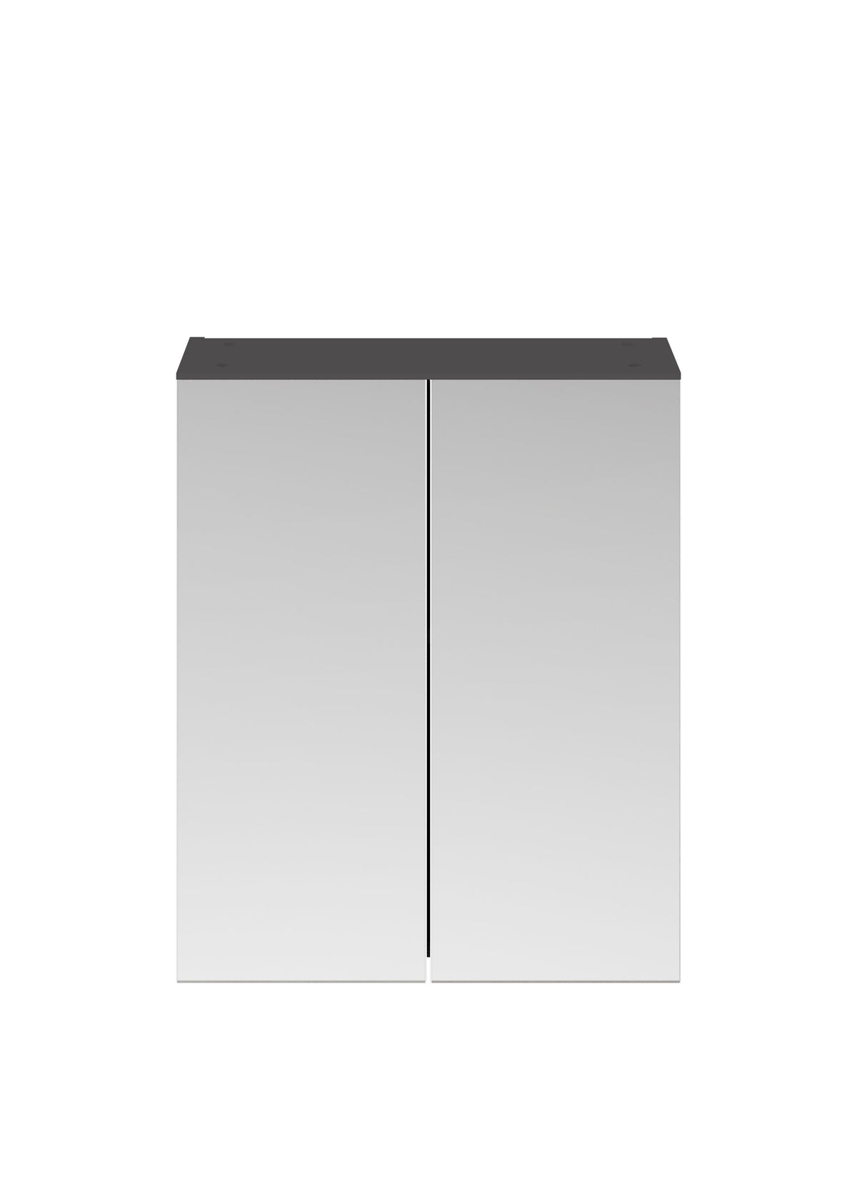 Modern Splash 600 x 713mm Gloss Grey Wall Hung 50/50 Mirror Cabinet