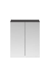 Modern Splash 600 x 713mm Gloss Grey Wall Hung 50/50 Mirror Cabinet