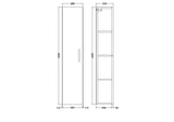 Modern Splash 300mm Satin Grey Wall Hung Tall Cabinet