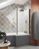 Modern Splash 300mm Satin Grey Wall Hung Tall Cabinet
