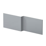 Modern Splash 1700mm L-Shape Square Satin Grey MDF Matt Shower Bath Front Panel