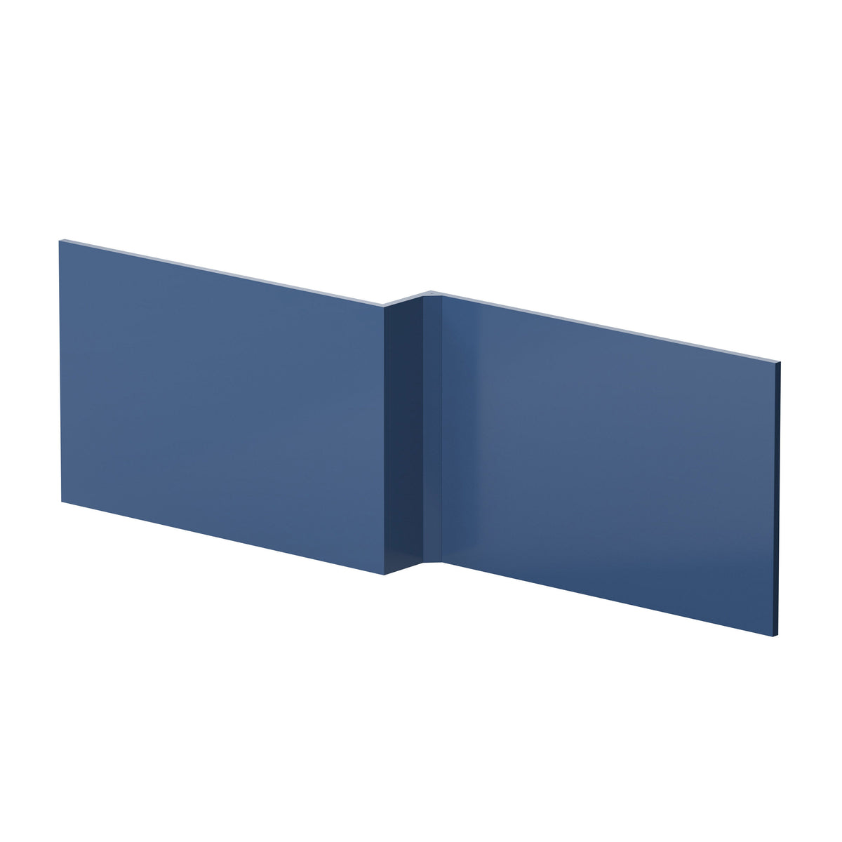 Modern Splash 1700mm L-Shape Square Satin Blue MDF Matt Shower Bath Front Panel