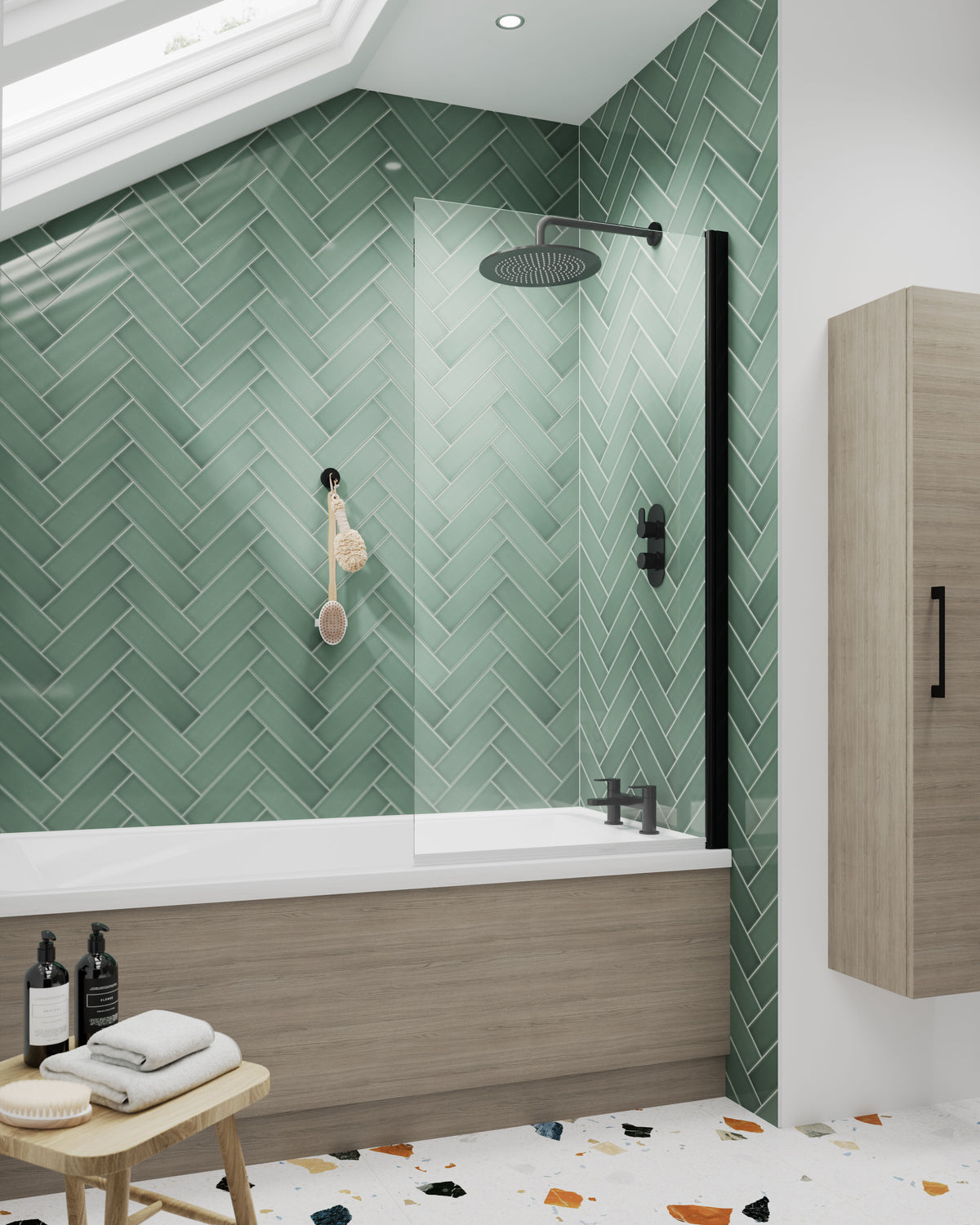 1700mm Solace Oak MFC Woodgrain Front Bath Panel With Plinth