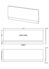 1800mm Antique Oak MFC Woodgrain Front Bath Panel