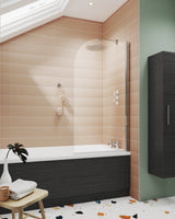 Modern Splash 1700mm Anthracite Woodgrain MFC Front Bath Panel With Plinth