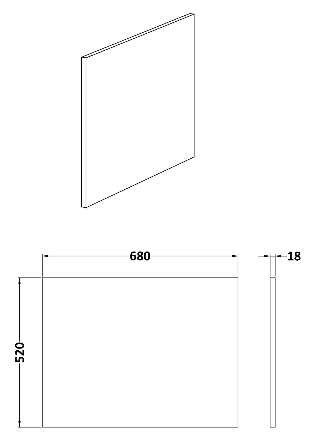 Modern Splash 700mm L-Shape Square Anthracite Woodgrain MFC Shower Bath End Panel