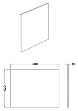 Modern Splash 700mm L-Shape Square Anthracite Woodgrain MFC Shower Bath End Panel