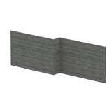 Modern Splash 1700mm L-Shape Square Anthracite Woodgrain MFC Shower Bath Front Panel