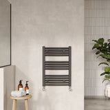 Modern Splash Anthracite  700mm x 500mm  Vertical Curved Ladder Rail