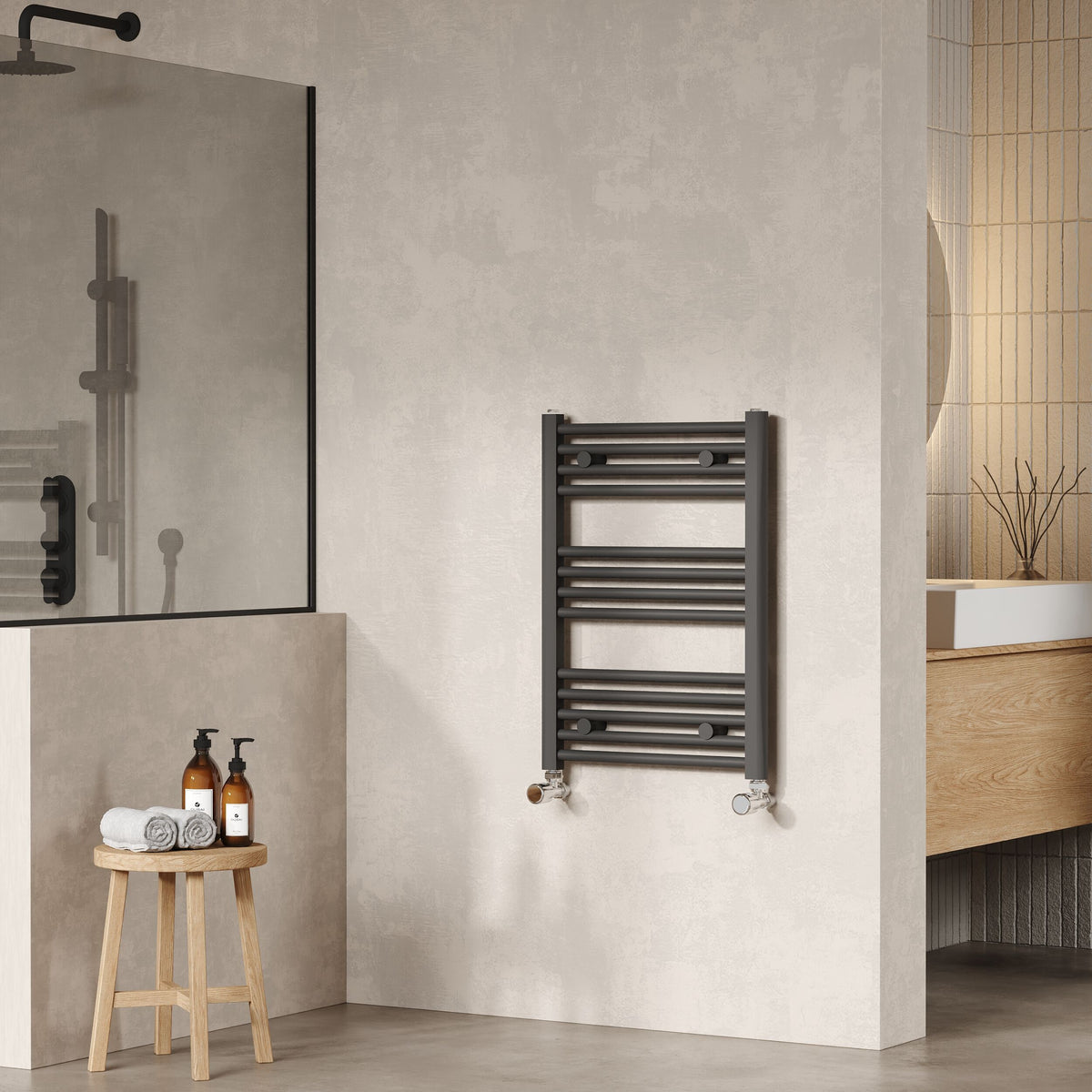 Modern Splash Anthracite  700mm x 500mm  Vertical Ladder Rail
