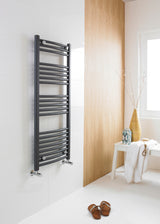 Modern Splash Anthracite  1150mm x 500mm  Vertical Curved Ladder Rail