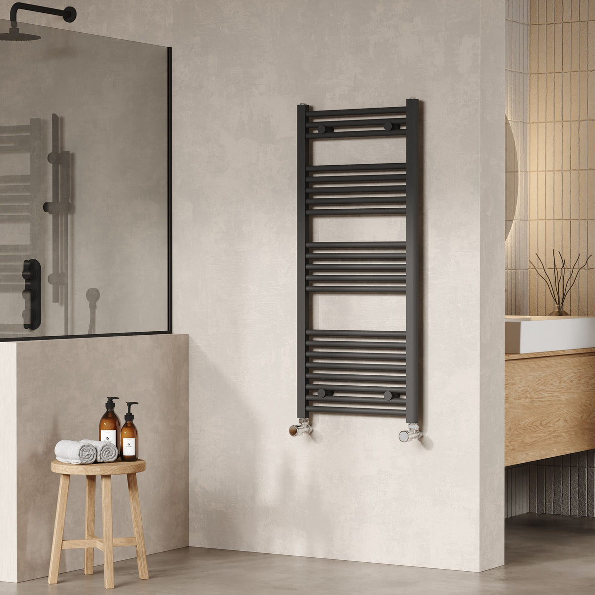 Modern Splash Anthracite  1150mm x 500mm  Vertical Ladder Rail