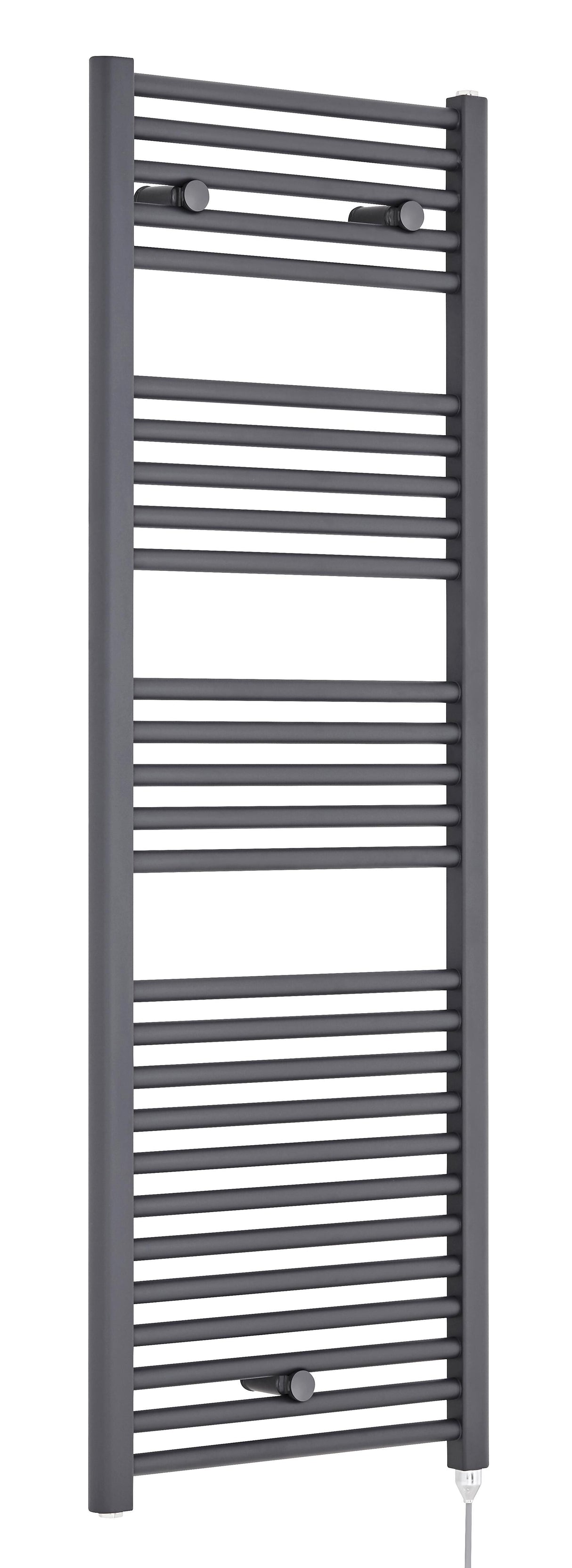 Anthracite 1375mm x 480mm Vertical Electric Heated Towel Rail
