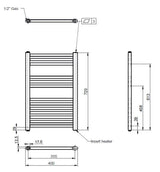 Modern Splash White 720mm x 400mm Vertical Electric Heated Towel Rail