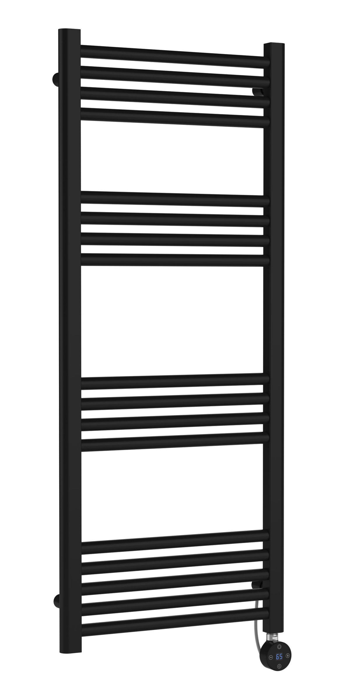 Modern Splash  Matt Black 1200mm x 500mm Vertical Electric Heated Towel Rail