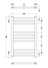Lorica Brushed Brass 800mm x 500mm Vertical Single Panel Radiator