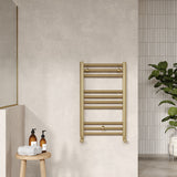 Lorica Brushed Brass 800mm x 500mm Vertical Single Panel Radiator