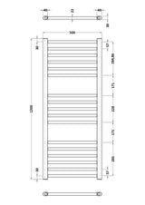 Lorica Brushed Brass 1200mm x 500mm Vertical Single Panel Radiator