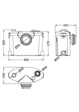 Modern Splash  White 400W 4 Inlet Macerator Pump System