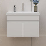 Modern Splash Mat White Wall-Mounted Bathroom Vanity Unit With Basin Double Doors  590*385*400mm