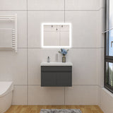 Modern Splash Mat Anthracite Wall-Mounted Bathroom Vanity Unit With Basin Double Doors  590*385*400mm