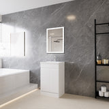 Modern Splash Mat White Free Standing Bathroom Vanity Unit With Thick Ceramic Basin And Double Door 500*385*800mm