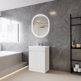Modern Splash Mat White Free Standing Bathroom Vanity Unit With Basin Double Door 600*390*800mm