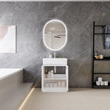 Modern Splash Mat White Free Standing Bathroom Vanity Unit With Basin Double Door 600*390*800mm