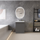 Modern Splash Mat Anthracite Free Standing Bathroom Vanity Unit With Basin Double Door 600*390*800mm