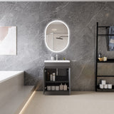 Modern Splash Mat Anthracite Free Standing Bathroom Vanity Unit With Basin Double Door  600*390*800mm