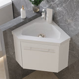 Modern Splash Mat white Corner Bathroom Vanity Unit With Integrated Sink 1 Door Soft-Close 395*395*420mm