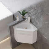 Modern Splash Mat white Corner Bathroom Vanity Unit With Integrated Sink 1 Door Soft-Close 395*395*420mm