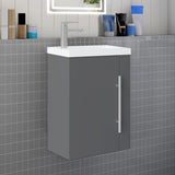 Modern Splash Wall-Mounted Mat Anthracite Free Standing Bathroom Vanity Unit With Integrated Sink 1 Door Soft-Close Door  440*230*600mm