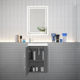 Modern Splash Wall-Mounted Mat Anthracite Free Standing Bathroom Vanity Unit With Integrated Sink 1 Door Soft-Close Door  440*230*600mm