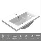 Modern Splash Anthracite Free Standing Bathroom Vanity Unit With Thick Ceramic Basin And Double Door 600*390*800mm