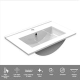 Modern Splash Mat White Free Standing Bathroom Vanity Unit With Square Basin Double Door 600*390*800mm