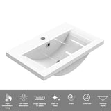 Modern Splash Mat White Free Standing Bathroom Vanity Unit With Thick Ceramic Basin And Double Door 500*385*800mm