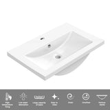 Modern Splash Wall Mounted Bathroom Vanity Unit With Artificial Stone Basin And 2 Soft Close Drawers 500*385*520mm