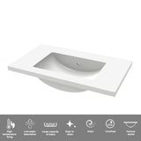 Modern Splash Anthracite Bathroom Vanity With Square Basin And 3 Soft Close Drawers 800*460*850mm