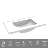 Modern Splash Mat Anthracite Wall-Mounted Bathroom Vanity Unit With Thick Ceramic Basin Double Doors  790*450*400mm